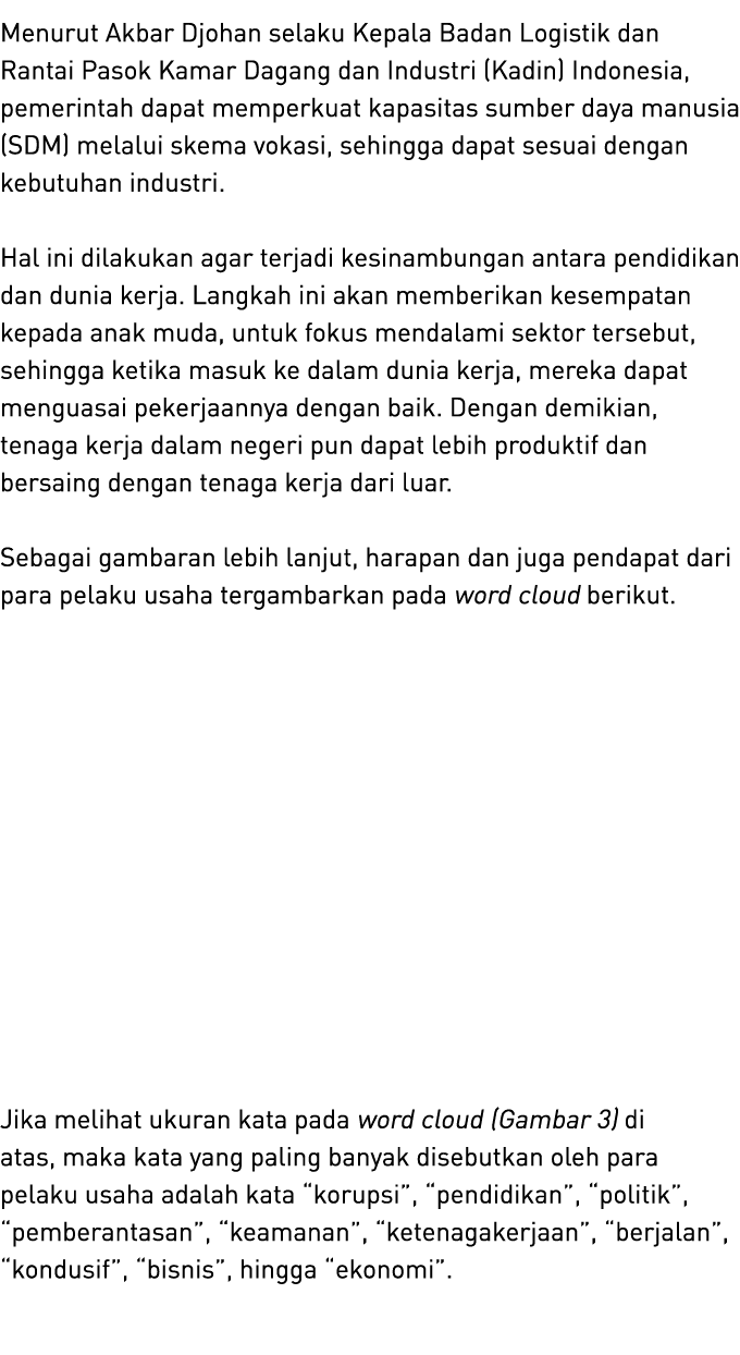 Menurut Akbar Djohan selaku Kepala Badan Logistik dan Rantai Pasok Kamar Dagang dan Industri (Kadin) Indonesia, pemer...